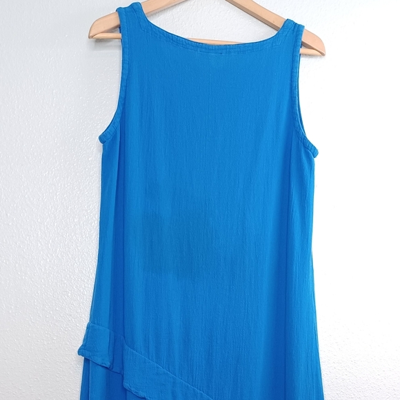 Oh My Gauze Sleeveless Lagenlook Minimalist Beach 100% Cotton Gauze Maxi Dress - Picture 6 of 15